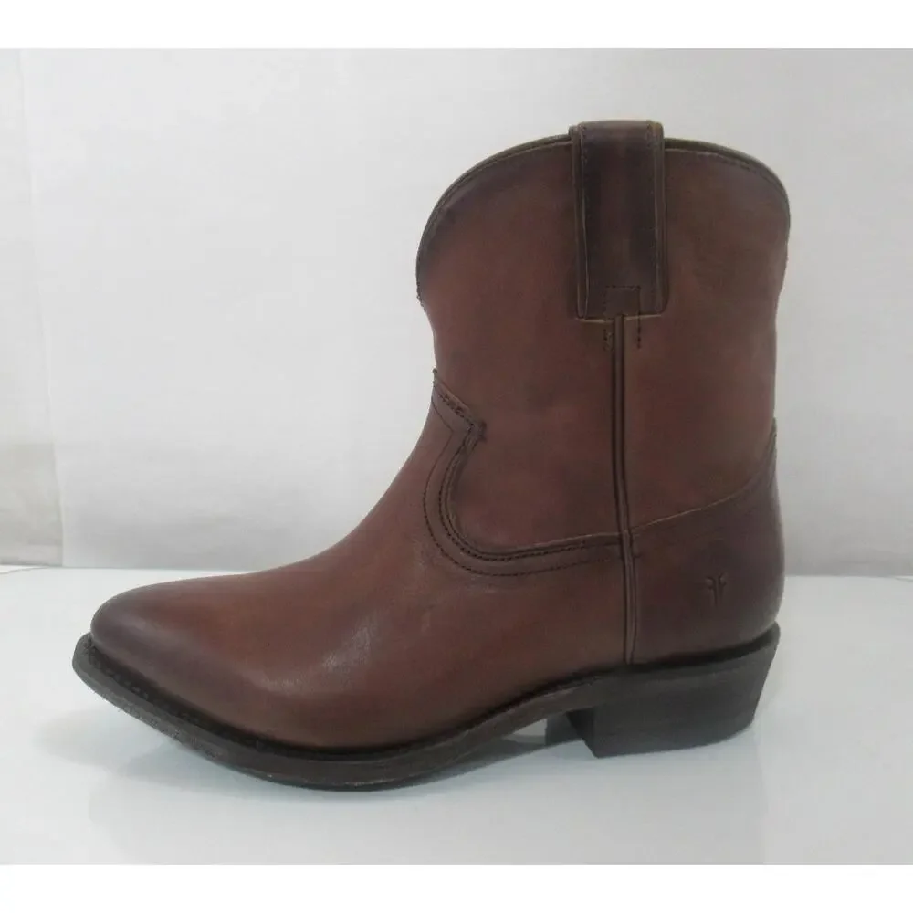 Women's Frye Billy Short Western Booties Pull On Ankle Boots Redwood Size 7.5